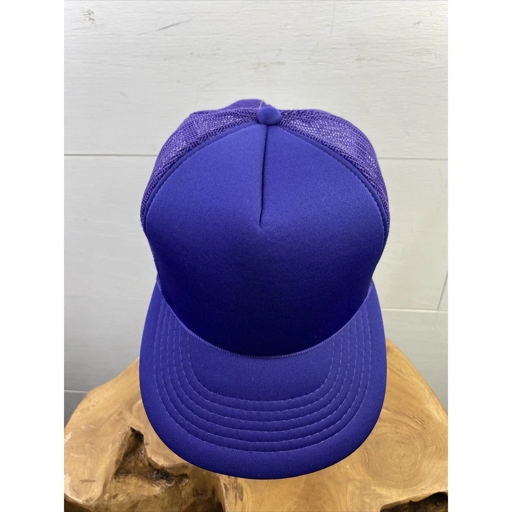 VTG YoungAn Trucker Hat Sz OS Purple Mesh Rope Snapback Baseball Cap NWOT 90s